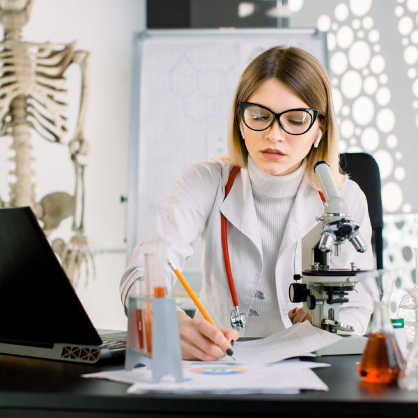 woman performing medical coding services